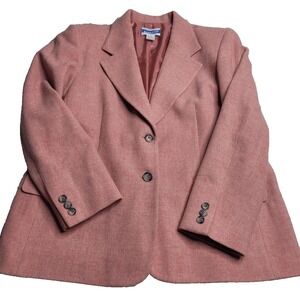 Vintage Pendelton Pink Blazer Jacket Women's 16 Petite Pink 100% Wool‎